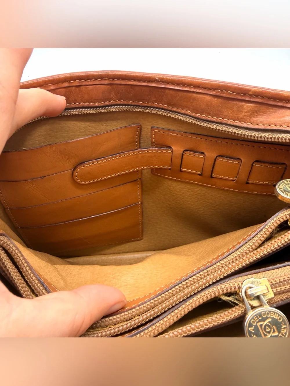 Vintage Angiolo Del Gobbo Paisley Leather Clutch Bag Firenze Italy Unisex Tuscan